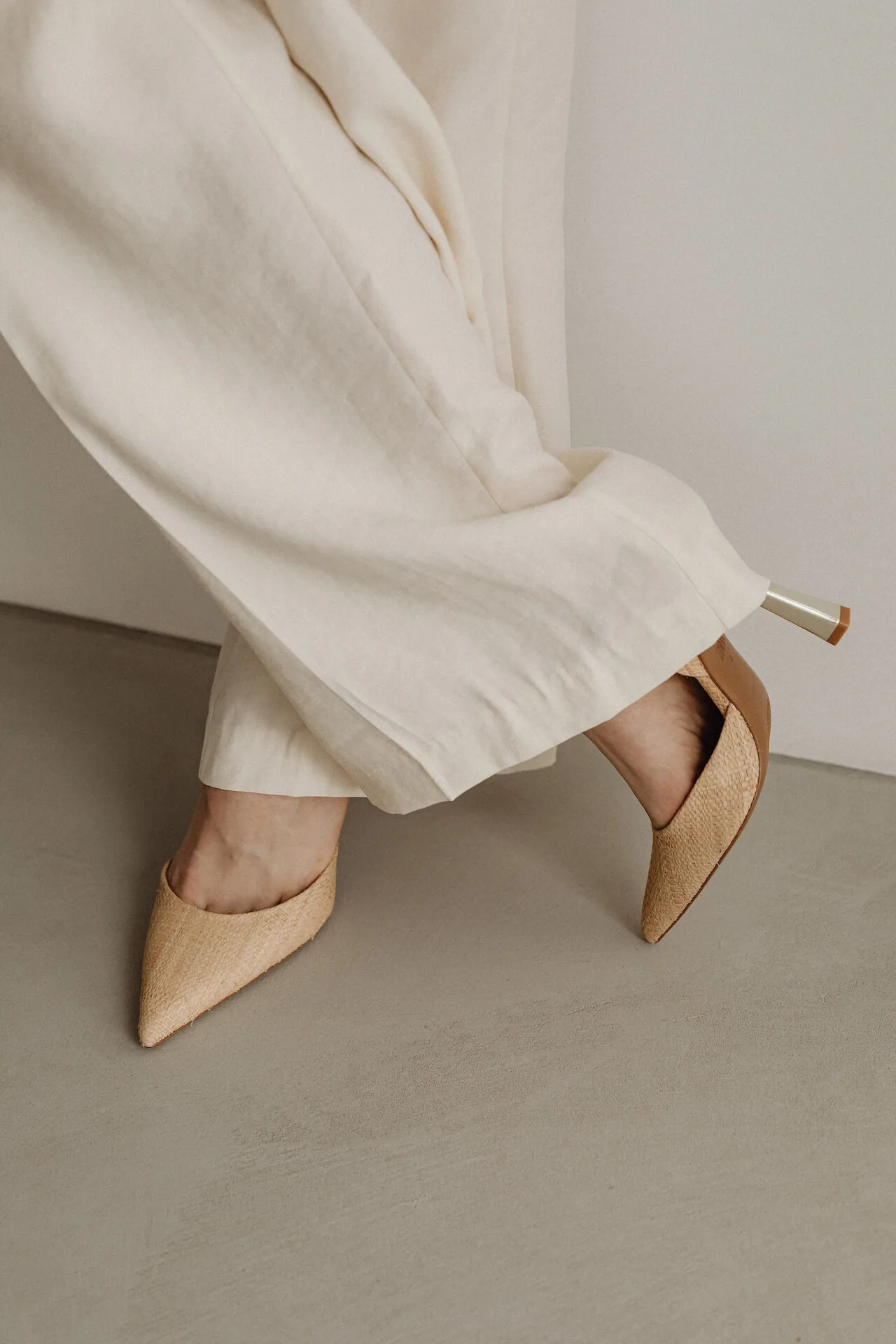 Neutral linen fabric in soft window light